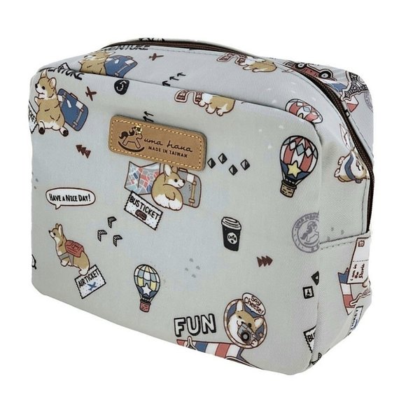 Uma Hana Handbags - Waterproof Corgi Puppy Cube Makeup Cosmetic Bag
